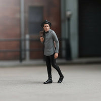 Miniature Man Figure with Jacket High Detailed Miniature Man Model Resin People Figure with Hat for Collectors