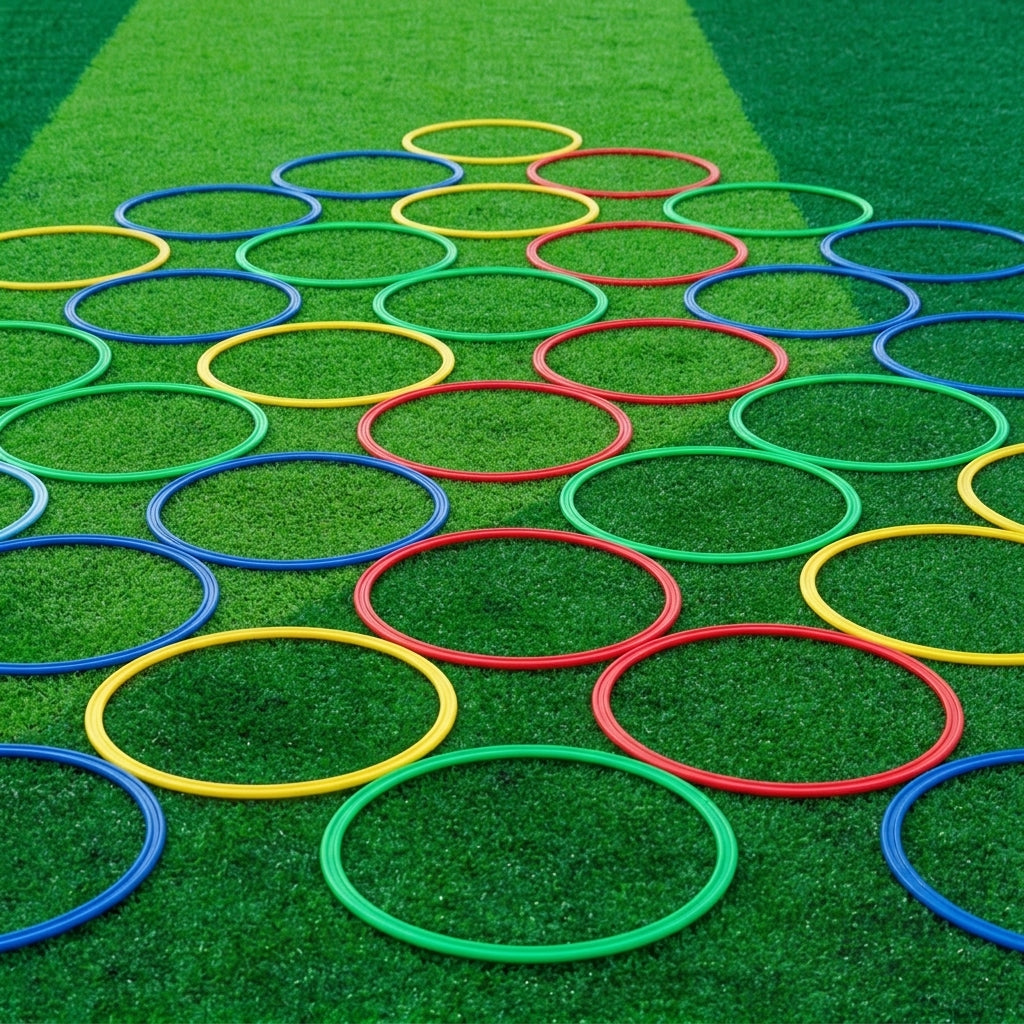 Agility Rings for Soccer Basketball Training, Kids Hopscotch Exercise Rings