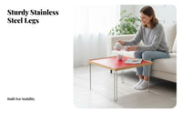 Wood and Metal Table Bauhaus Inspired Square Tea Table with Hairpin Legs