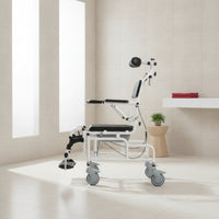 Reclining Shower Commode Transport Chair Wheeled for, Patients