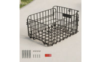 Bike Rear Basket Reflective Foldable Cycle Basket Sturdy for Cyclists, Grocery Shopping