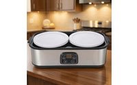 Yogurt Maker with Digital Controls Temperature Control Yogurt Maker with Two Containers Adjustable Time Fermenter for Families