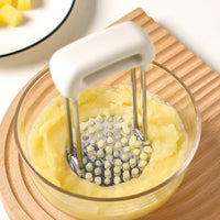 Multi-Purpose Potato Masher Easy to Clean Stainless Steel Food Press Ergonomic Handle Infant Meals Mill for Parents