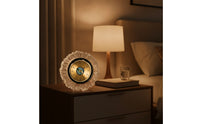 Timekeeping Clock with Crystal Like Frame Quiet Running Table Clock with Crystal Frame Clear for Living Room