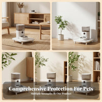 White Elevated Pet Bowl Stand Elevated Pet Feeder Stand Smooth Finish