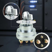 Rotary Battery Disconnect Switch Manual Battery Switch with Indicator Plate Easy to Install Stable Performance for Marine, Car Storage