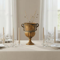Golden Patina Finish Vase Easy to Clean Antique Metal Vase Reusable Home Decor for Guesthouse, Hotel