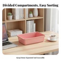 Rectangular Plastic Basket adaptable Household Storage Space-Saving