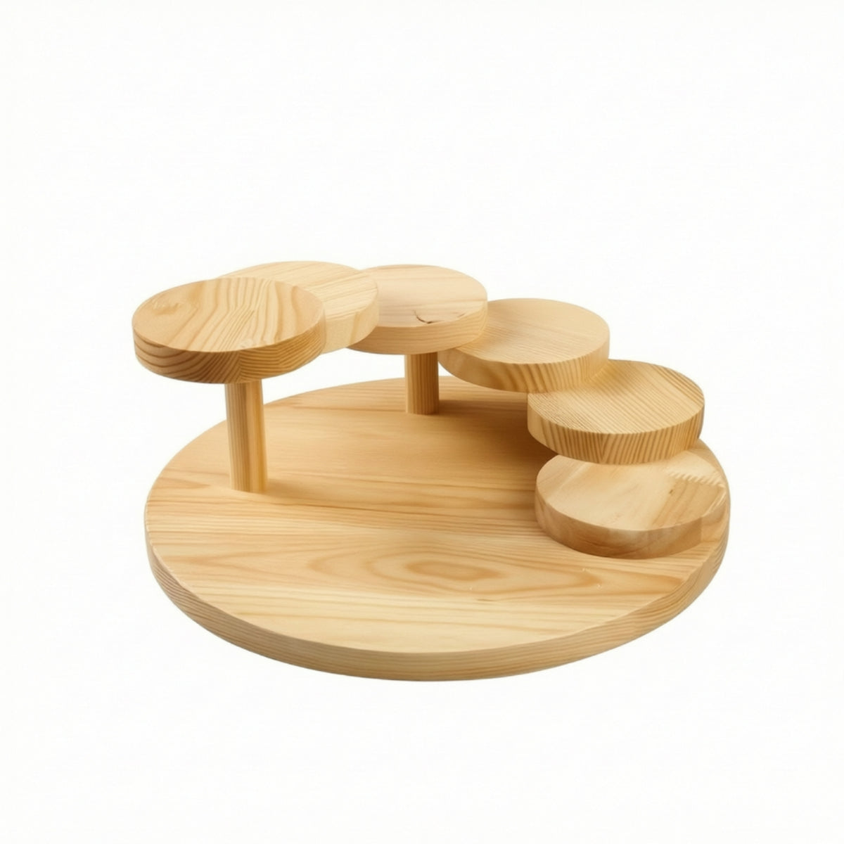 Tiered Serving Stand Wooden Dessert Tray Stand Staggered for Hosts, Caterers, Parties, Buffets, Restaurants