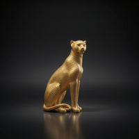 Leopard Figurine Gold Leopard Statue Resin for Desktop, Entryway