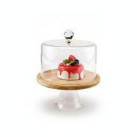 Multifunctional Gold-Tone Mount Serving Tray Cake Stand with Lid
