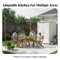 Steel Panel Outdoor Kitchen Mobile Kitchen Cabin Sturdy Construction Portable Cooking Booth for Homeowners, Farmers, Garden, Factory, Backyard