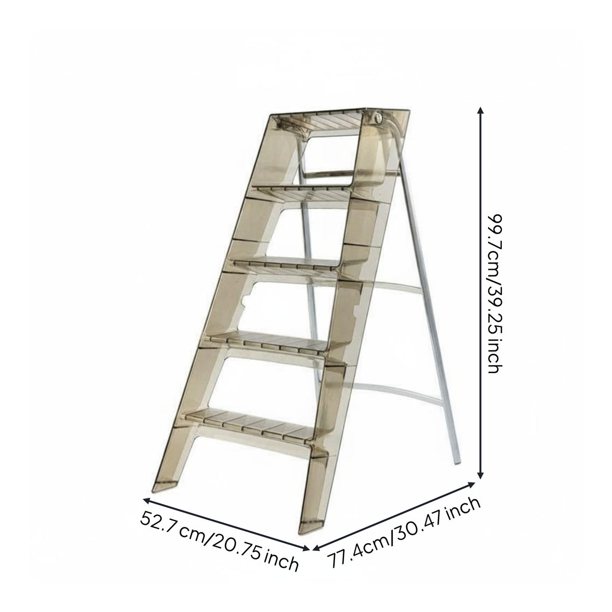 Folding Step Ladder Portable Acrylic Folding Stool No Assembly for Kitchen