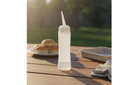 Press Bottle Reusable Condiment Press Bottle Leak-Resistant Refillable Sauce Dispenser for Restaurant, BBQ, Picnic