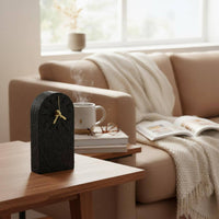 Arched Sandstone Timepiece Textured Finish House Decoration Accurate Timekeeping
