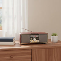 Vintage Wood Radio Card Playback Wooden Bluetooth Speaker Strong Reception