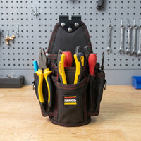 Handsunrestricted Electrician Tool Pouch Wearable Tool Pouch with Metal Attachment Multi-Pocket Organizer Heavy-Duty for Construction Site