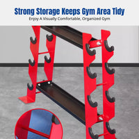 Dumbbell Rack, 2-Tier Kettlebell Stand, Home Gym Storage, Space-Saving Multi-Functional Organizer