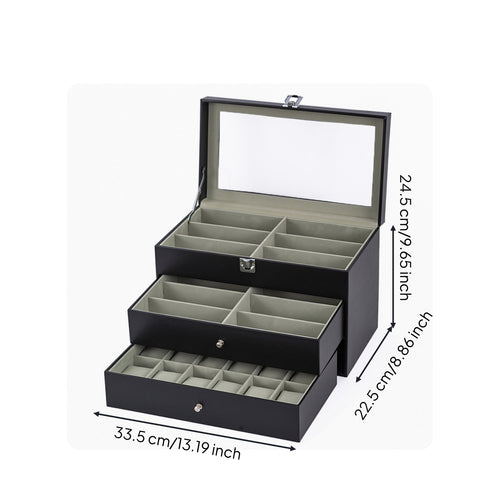 Desktop Storage Box Visible Desk Organizer with Drawer Transparent for Vanity