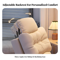 Adjustable Backrest Recliner with Footrest Multi-Angle Reclining Push-Back Recliner Ergonomic Support Lounge Chair Space Saving for Deactivatedice Workers, Students, Homeowners, Bedroom, Reading Nook, Home Theater