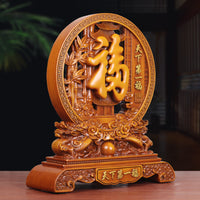 Chinese Style Resin Ornament with Bamboo Wood Grain