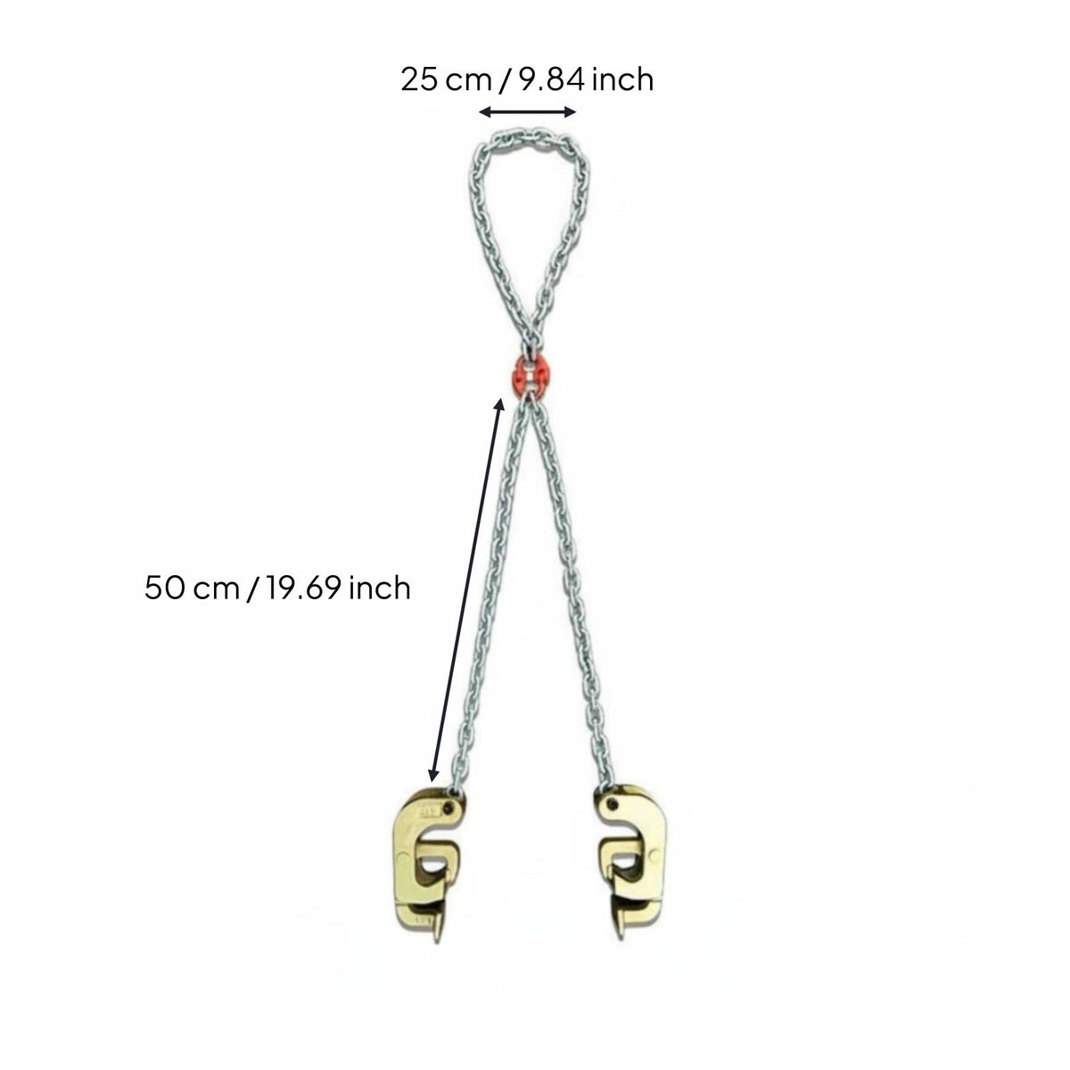 Oil Drum Lifting Clamp Alloy Steel Hook Forklift Drum Grabber Heavy Duty Barrel Lifting Chain Strap for Warehouse, Factory, Construction Site