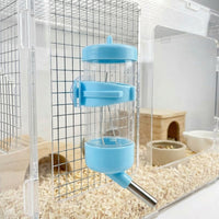 Azure Blue Bunny Water Bottle and Bunny Water Dispenser, No-Drip Water Bottle with Sipper Tube, Hanging Drinker for Hamsters and Rodents