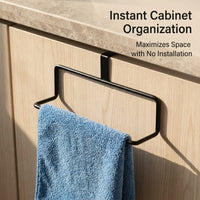 Cabinet and Closet Metal Kitchen Towel Rail for Hanging Cloths, Modern Minimalist Hook and Holder for Students