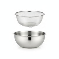 2 Pieces Colander with Mixing Bowl Polished Draining Basket Food-Grade