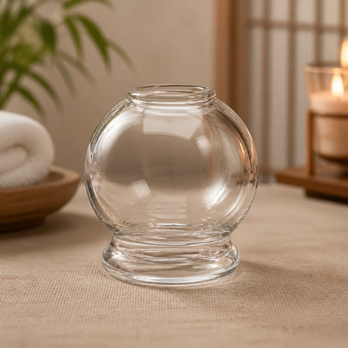 Shatterproof Resistant Glass Fire Cupping Set, Traditional Thickened Clear Glass Cupping Jar, Professional Cupping for Relief