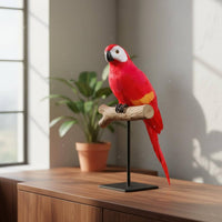 Realistic Parrot Statue Handmade Creature Decor Colorful for Home, Indoor