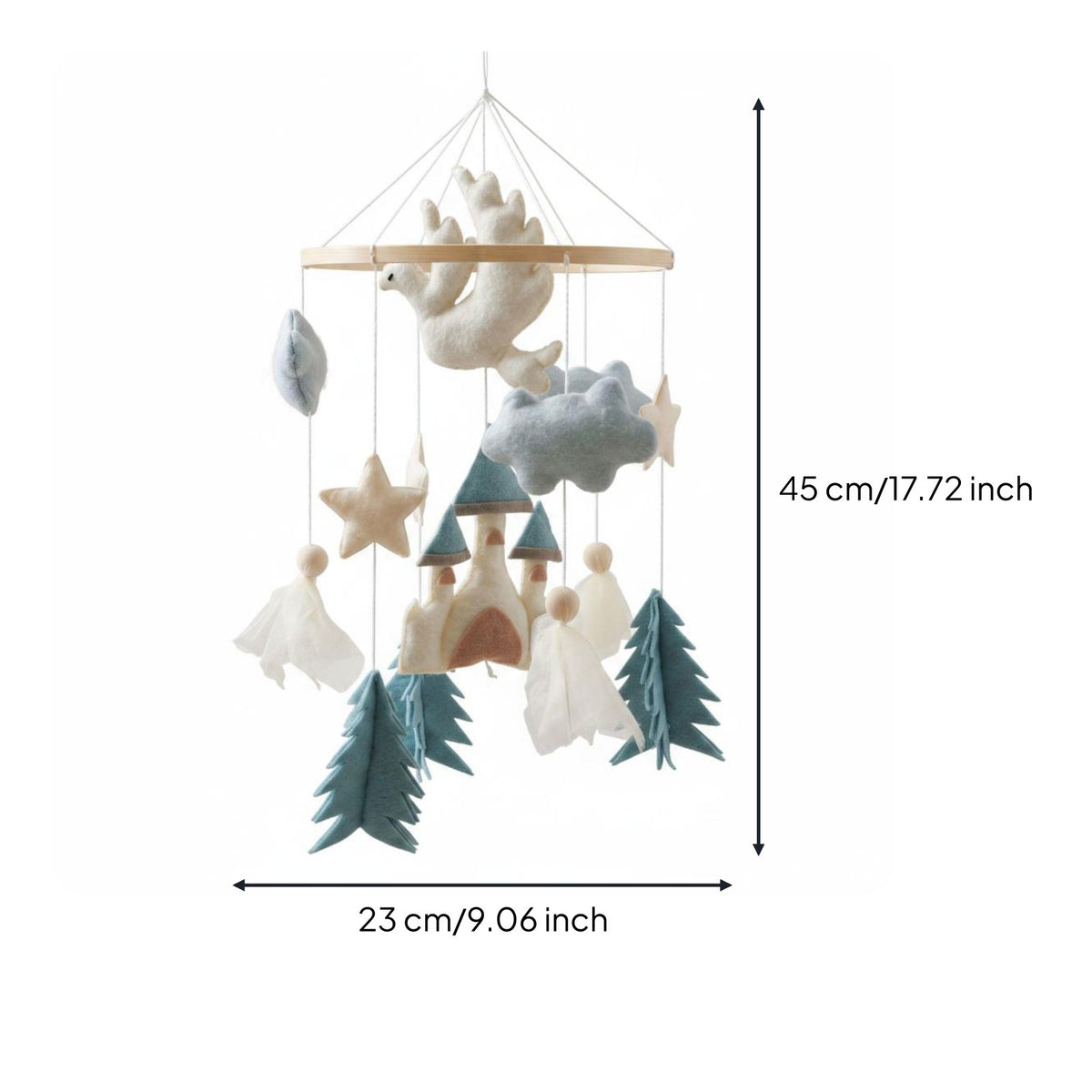 Textile Crib Mobile Boho Design Nordic Crib Ornament Child-Centered Inspired
