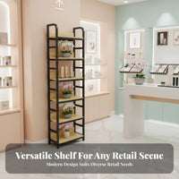1 Piece Double-sided Display Rack Gondola Shelving Adjustable Shelves Retail Island Fixture Heavy Duty Construction Suitable for Merchandisers Shopkeepers Boutique