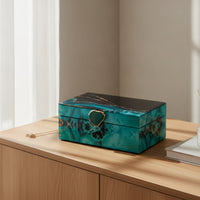Jewelry Box with Velvet Lining Marble-Style Jewelry Storage Box Glossy Organizer for Women, Collectors