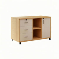 Mobile Office Storage Cabinet Low-Profile Mobile File Cabinet Caster Wheels