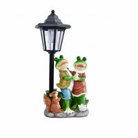 Lantern Frog Statue Decorative Frog Statue Weathered Finish for Patio