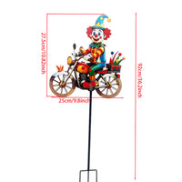 2D Metal Bicycle Clown Wind Spinner for Garden Decoration