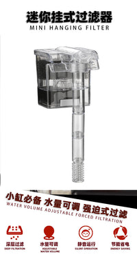 Aquarium External Hang-on Filter - 3-in-1 Waterfall Filter Pump