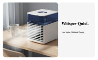 Cools and Humidifies Mini Air Conditioner Fan Humidifier Function Desktop Air Cooler Adjustable Vents for Office Workers, Dorm Room, Bedroom