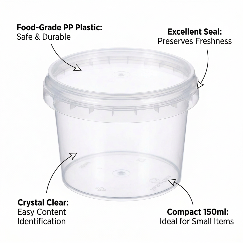 Heavy Duty Food Grade PP Bucket Pail Handle Lid, Customizable Food Grade Container, Airtight Seal Storage Containers, Food Storage Tubs