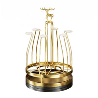 Rotating Cup Stand 360 Degree Rotation 6 Slot Cup Holder Drips Drainage Household Storage for Kitchen Countertop