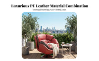 Upholstered Rotating Armchair Italian Design Round Rotating Armchair Winter & Summer Use Plush Feel Fabric for Readers