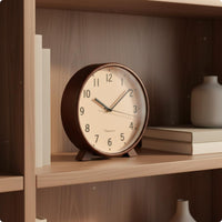 Wooden Mantel Timepiece Easy to Place Home Decor Battery Powered for Bookshelf