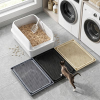 Cat Litter Mat, Double Layer Litter Trapper Mat with Anti-Slip Stickers, Filtration for Indoor Cat, 42*28.5*2cm Kitten Supplies