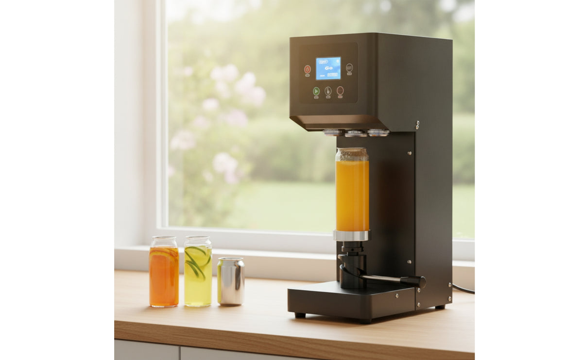 Can Sealing Machine with Container Holders Smart Can Sealing Machine with Digital Display Display Precision for Drink Shops, Tea Stores