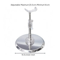 Stainless Steel Upright Doll Holder Clear Base Adjustable Doll Stand Transparent