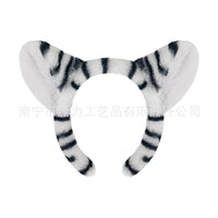 Plush Zebra Print Headband, Black and White Striped, Unisex