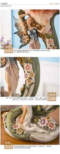 厂家现货欧式天使复古花瓶套装 树脂工艺品摆件结婚礼物批发代理