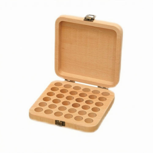 36 hole Essential Oil Box Grid Slots Wooden Oil Case Finish Fragrance Bottle Organizer for Display