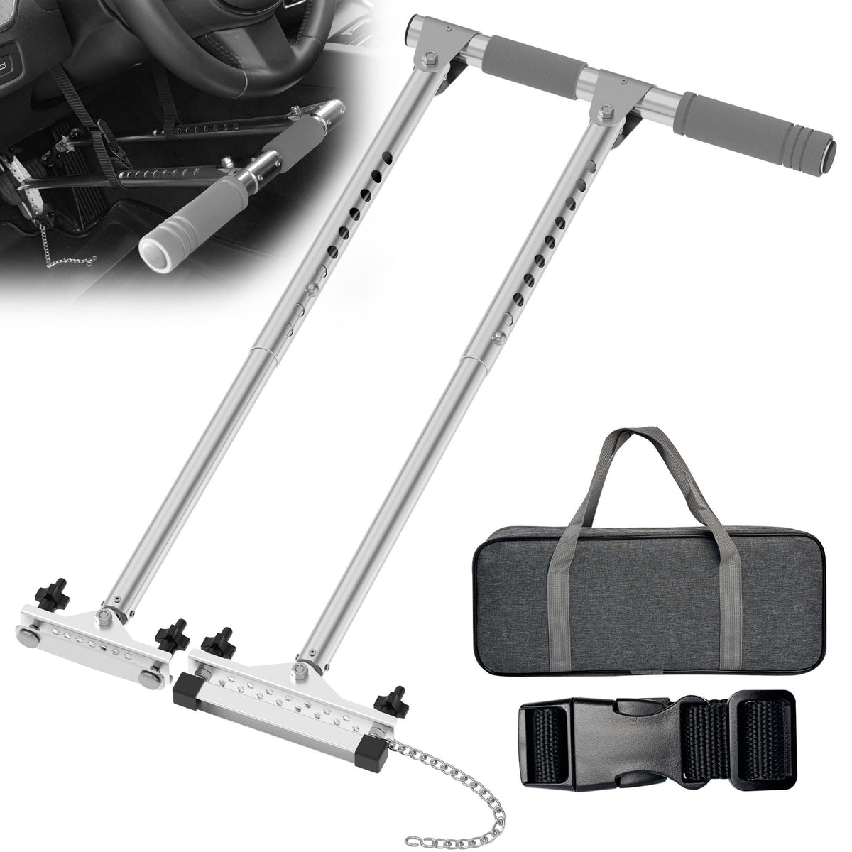Portable Hand Control Device for Disabled Drivers, Stainless Steel